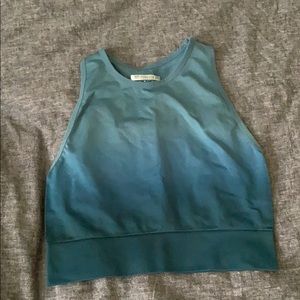 Teal gradient work out crop top